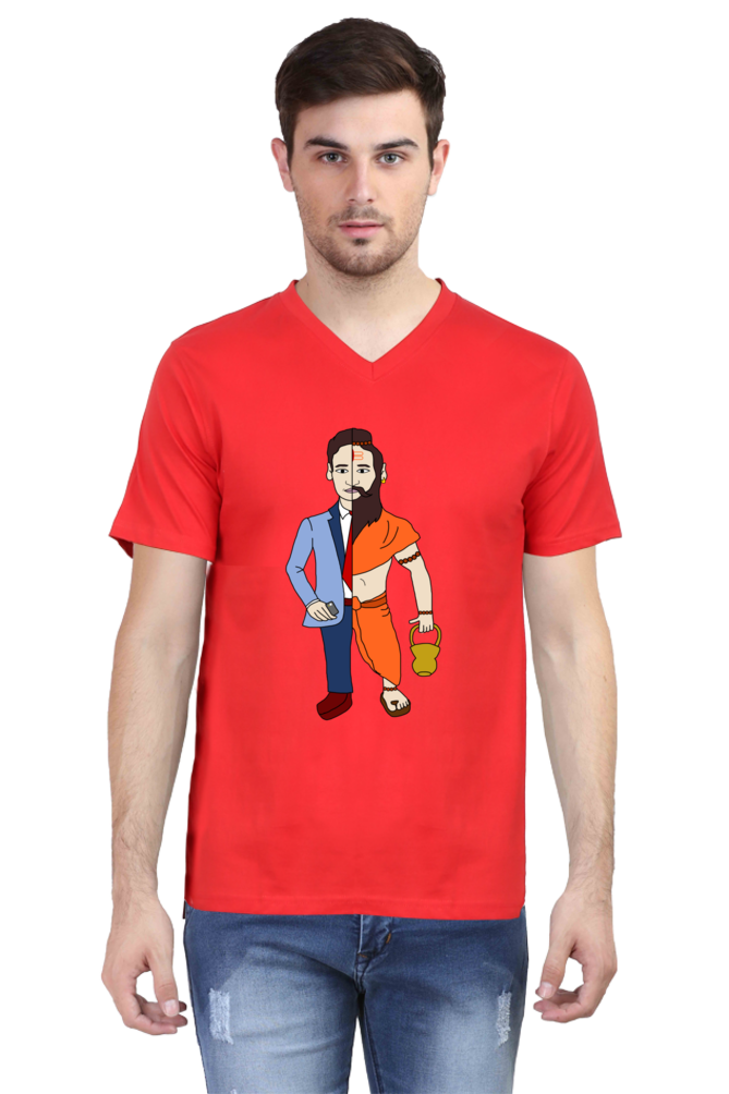 ConvaLexa BaBa Sanatana V-Neck T-shirt For Men