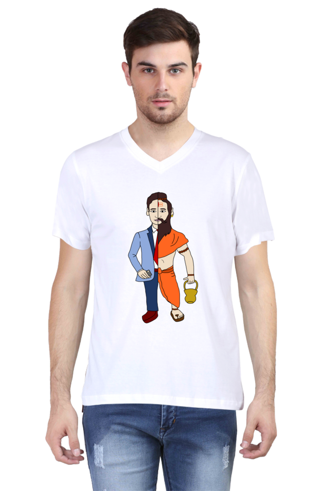 ConvaLexa BaBa Sanatana V-Neck T-shirt For Men