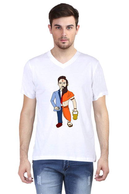 ConvaLexa BaBa Sanatana V-Neck T-shirt For Men