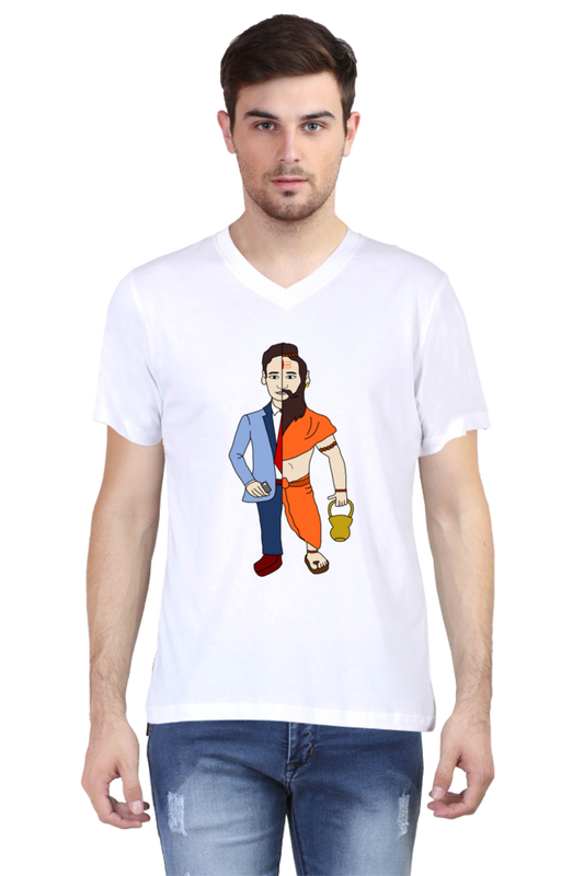 ConvaLexa BaBa Sanatana V-Neck T-shirt For Men