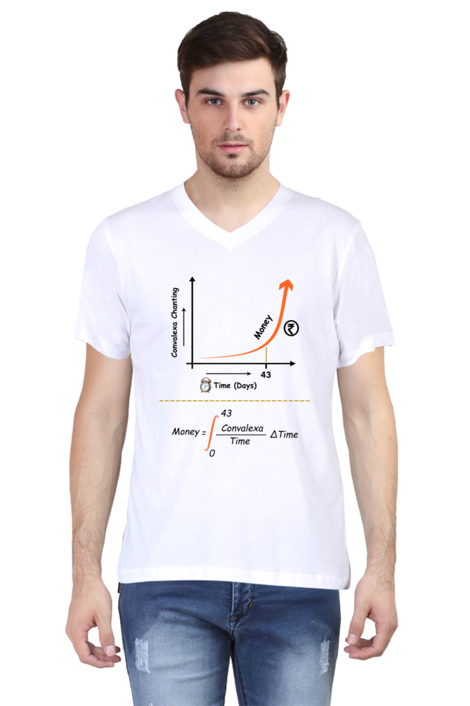 43 Days Hard ConvaLexa Challenge For Men, White V-Neck T-shirt