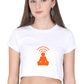 Women Crop Top Black Human WiFi