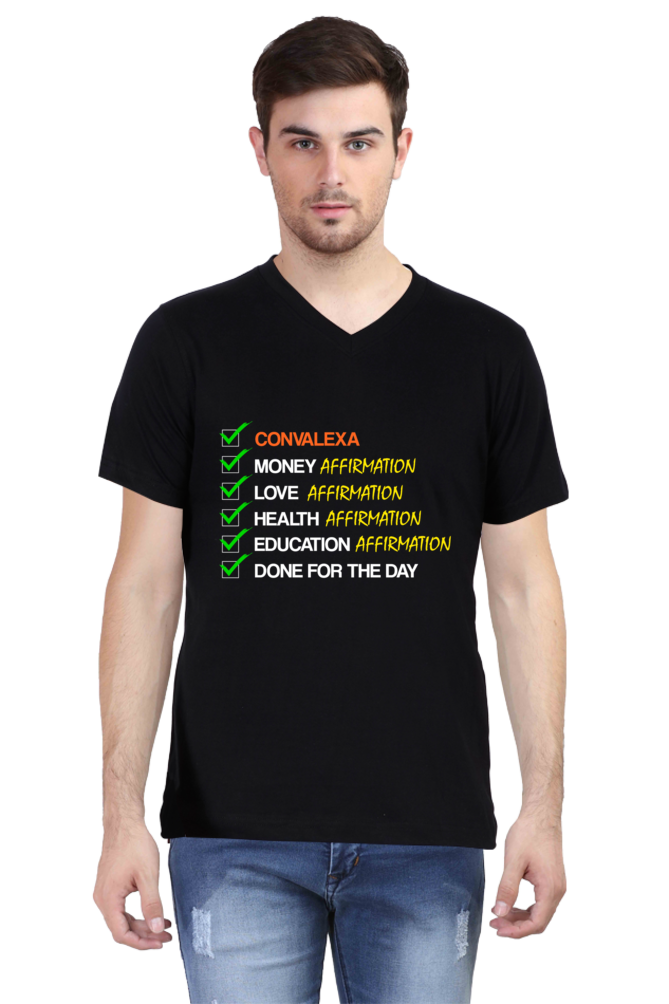 Men Daily Affirmations V-Neck T-Shirt