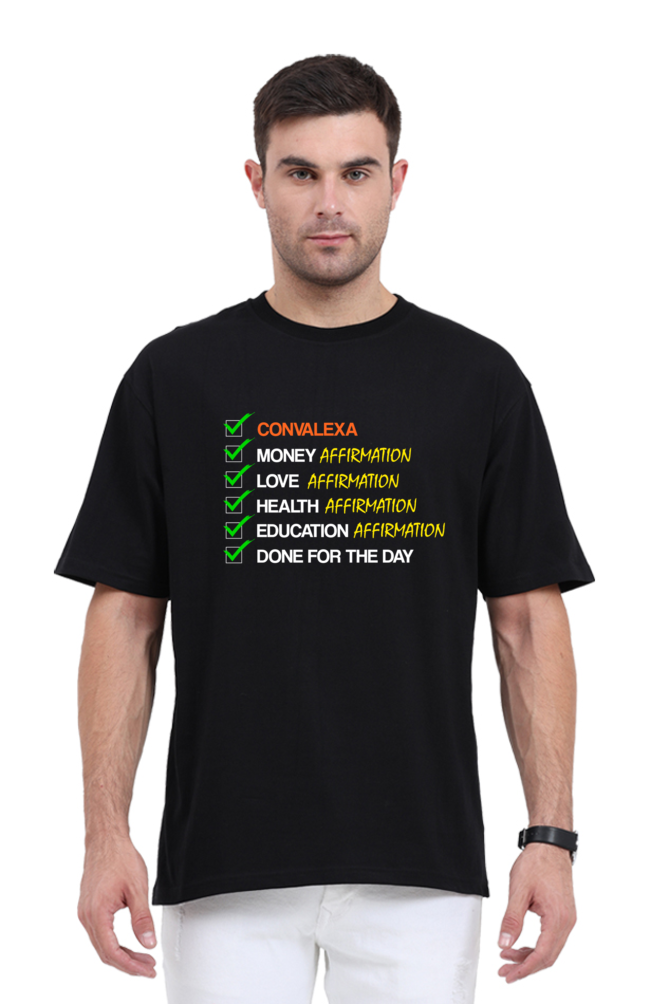 Printed Daily Affirmations Oversized T-Shirts for Men