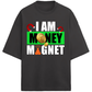 Terry Oversized T-Shirt for Men with I Am Money Magnet