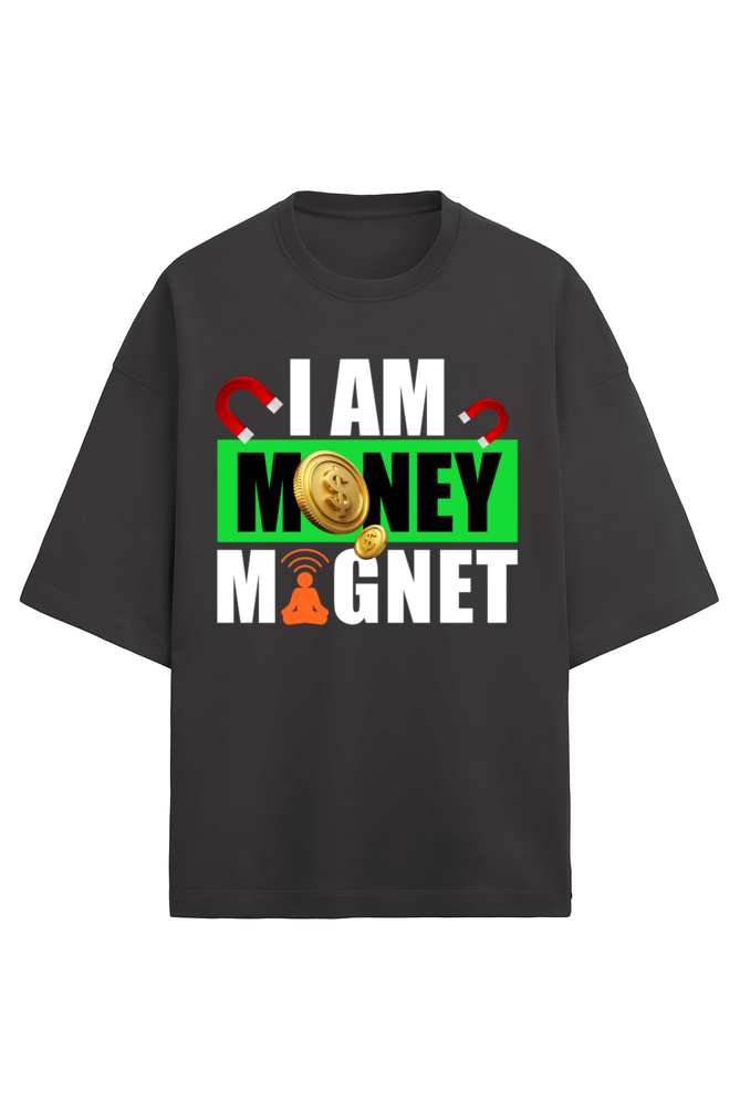 Terry Oversized T-Shirt for Men with I Am Money Magnet