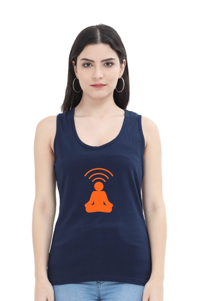 Women Tank Top Black Human WiFi