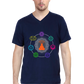 7 Chakra V-Neck T-Shirt, Black, Navy Blue