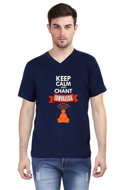 Keep Calm And Chant ConvaLexa V-Neck Black T-Shirt Men