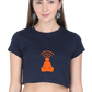 Women Crop Top Black Human WiFi