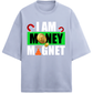 Terry Oversized T-Shirt for Men with I Am Money Magnet