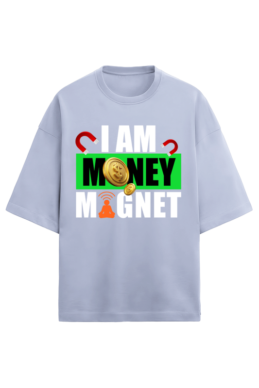 Terry Oversized T-Shirt for Men with I Am Money Magnet