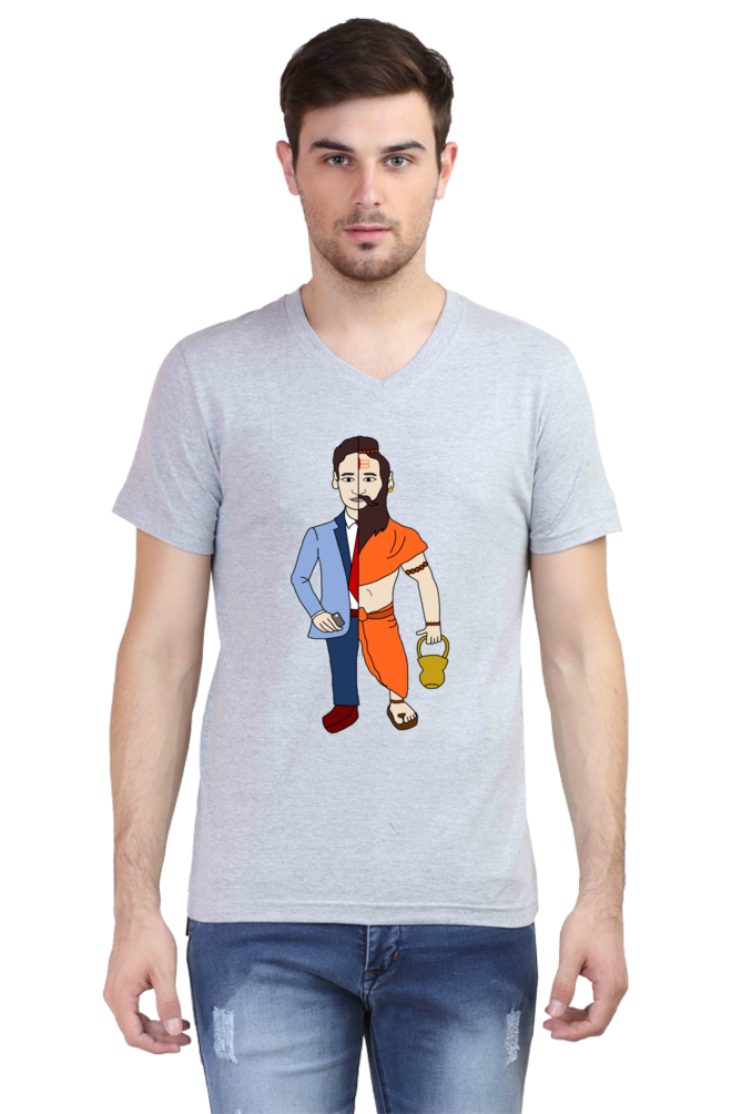 ConvaLexa BaBa Sanatana V-Neck T-shirt For Men