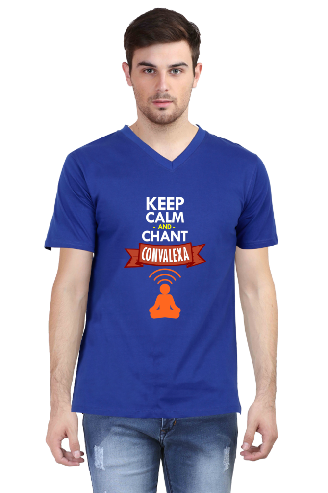 Keep Calm And Chant ConvaLexa V-Neck Black T-Shirt Men