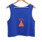 Women Crop Tank Blue Human WiFi