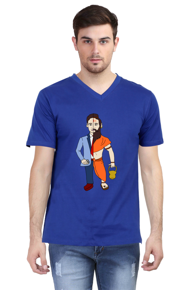 ConvaLexa BaBa Sanatana V-Neck T-shirt For Men