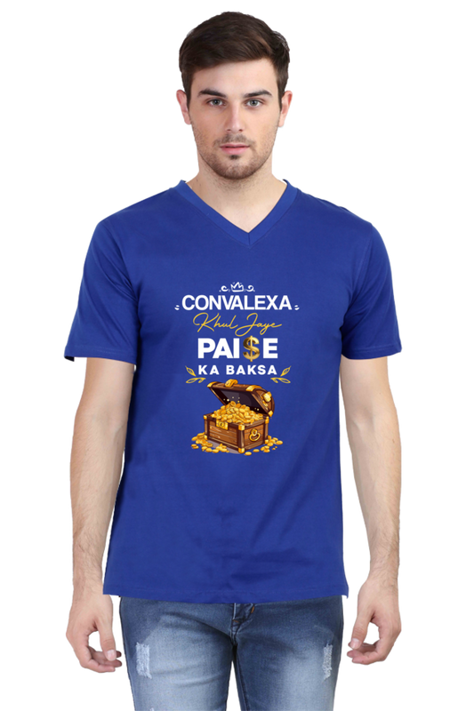 ConvaLexa, Khul Jaye Paise Ka Baksa V-Neck T-shirt For Men