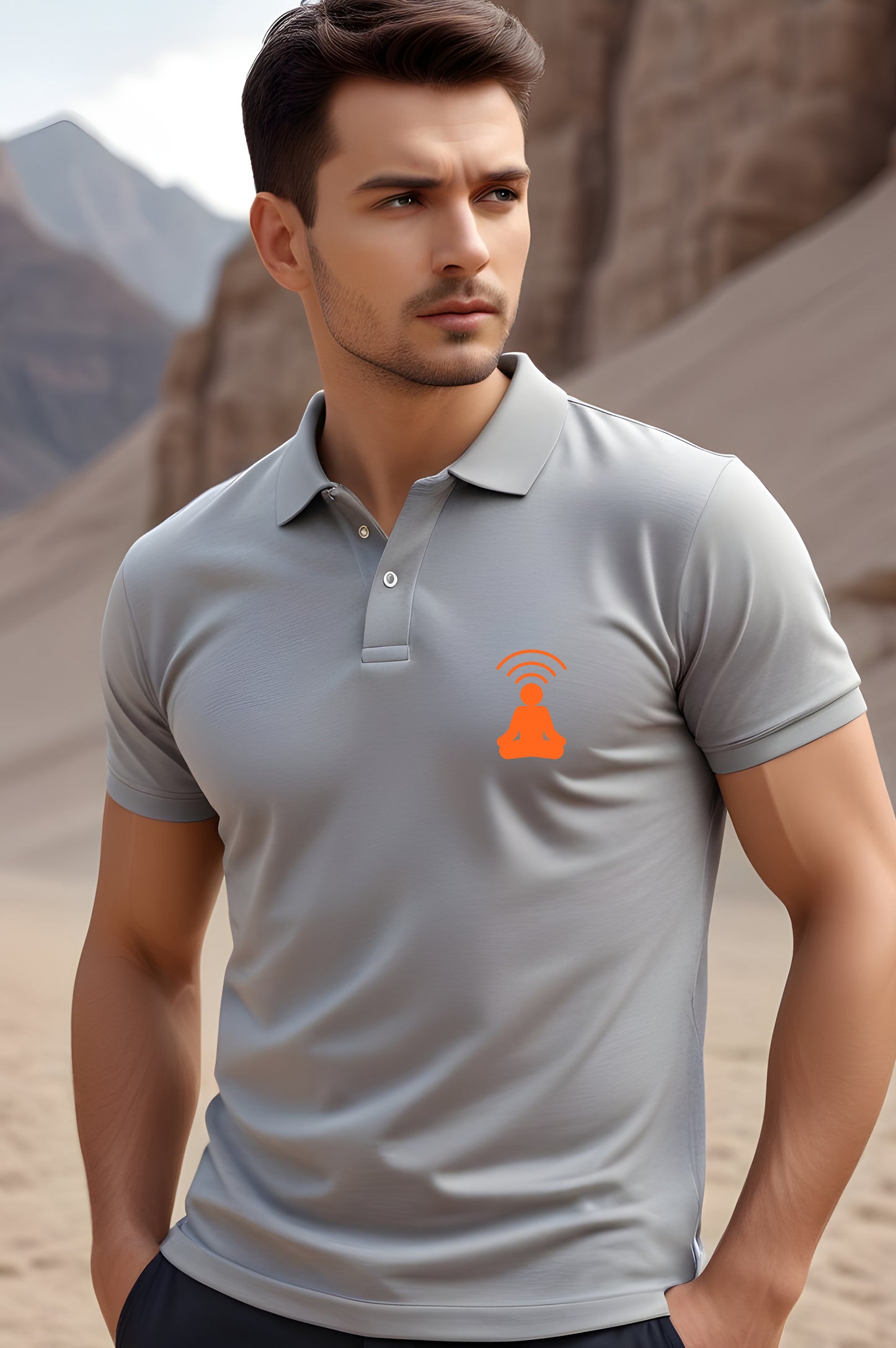 Men Polo T-Shirt ConvaLexa Grey