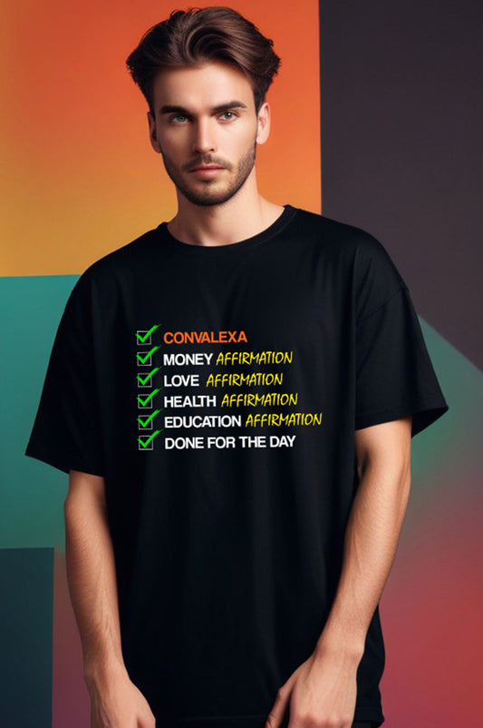 Printed Daily Affirmations Oversized T-Shirts for Men