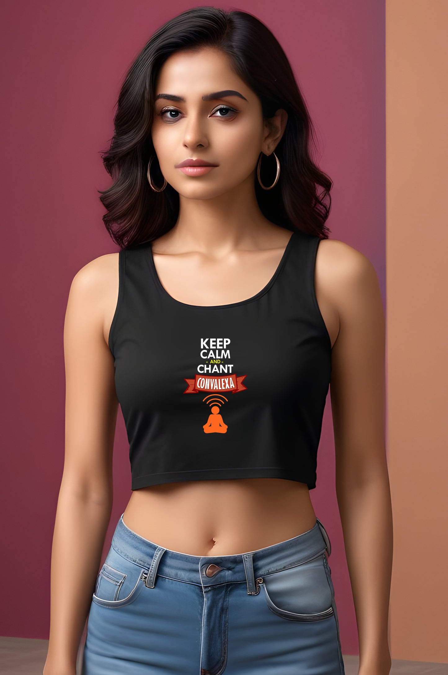 Women Crop Tank Keep Calm And Chant ConvaLexa