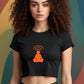 Women Crop Top Black Human WiFi